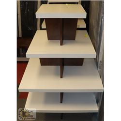 DISPLAY STAND  4 TIERED WHITE ARBORITE WITH