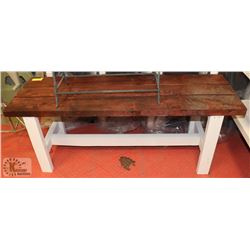 FARM BENCH STAINED 48"X16"X18"H