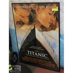 FRAMED TITANIC MOVIE POSTER.