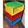 Image 1 : MULTICOLOR STORAGE CONTAINER ON WHEELS.