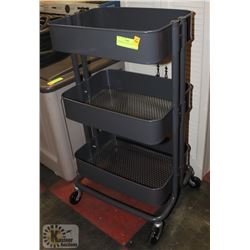 3 TIER METAL STORAGE CART.