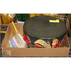 VINTAGE FIRST NATIONS DRUM & DRUM STICKS
