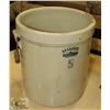 Image 1 : 5 GALLON SUNBURST CROCK.