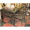 Image 1 : GLASS PATIO TABLE 60"L X  31"W 29.5 H & 4 CHAIRS