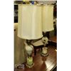 Image 1 : 2 MARBLE LAMPS WITH SHADES.