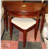 Image 1 : HALL TABLE WITH BENCH. 34" X 15" X 29.5"