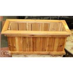 STAINED CEDAR PLANTER 24"X11"X11".