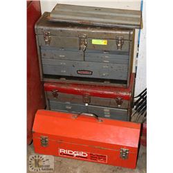 LOT OF TOOLBOXES INCL 2 CRAFTMAN TOOLBOXES.