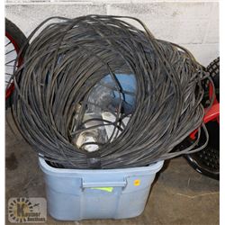 TOTE OF TELEPHONE AND LIGHTING ACCESSORIES WITH