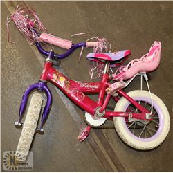 PRINCESS KIDS BIKE WITH DOLL SEAT.