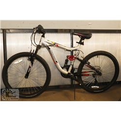 MONGOOSE 21 SPEED BIKE WITH DUAL SHOCKS.