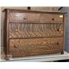 Image 1 : ANTIQUE TIGER OAK 4 DRAWER DRESSER.