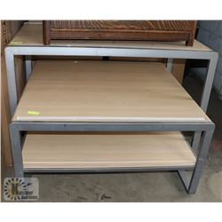 PAIR OF NESTABLE DISPLAY TABLES.
