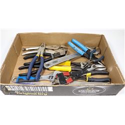 FLAT OF PLIERS, SNIPS, WRENCHES & MORE