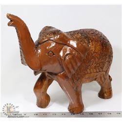 HANDCARVED TEAK ELEPHANT.