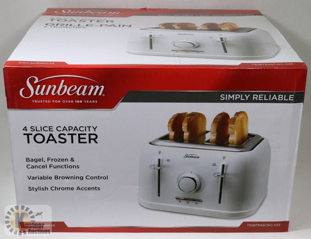 SUNBEAM 4 SLICE TOASTER WHITE / STAINLESS STEEL