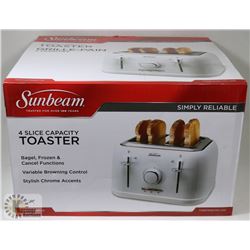 SUNBEAM 4 SLICE TOASTER WHITE / STAINLESS STEEL
