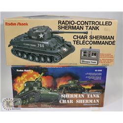 PAIR OF RADIOSHACK SHERMAN REMOTE CONTROL TANK