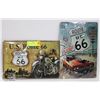 LOT OF 2 ROUTE 66 USA 12"X8" TIN SIGNS