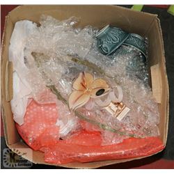 BOX WITH CERAMIC GLASSES GLASS BOWL ETC.