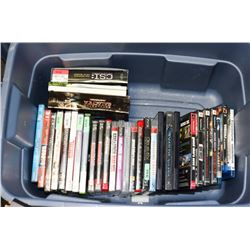 BOX WITH ASSORTED DVDS AND GAMES