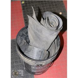 PAIL WITH 50+ SF OF RUBBER SHEET MEMBRANE