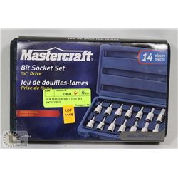 NEW MASTERCRAFT 14-PC BIT SOCKET SET