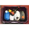 Image 1 : PURPLE BIN WITH 4 JUGS OF AUTOMOTIVE