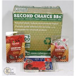 BOX W/BOX OF EARTH GREEN AIRSOFT BB'S &