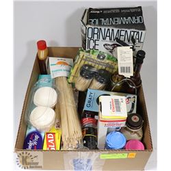 BOX W/VARIOUS NEW HOUSEHOLD ITEMS