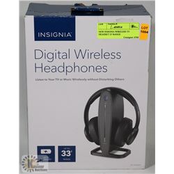 NEW INSIGNIA WIRELESS TV HEADSET 33' RANGE