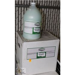 CASE WITH FOUR 4L BOTTLES OF VERSA PRO HAIR AND