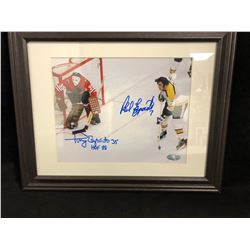 TONY & PHIL ESPOSITO SIGNED 8X10 FRAMED PHOTO W/ COA