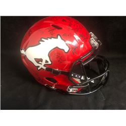 2014 CALGARY STAMPEDERS MULTI SIGNED FOTBALL HELMET (Bo Levi Mitchell/ St. Pierre/ Jones...)