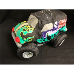 MULTI SIGNED MONSTER JAM PUFF PILLOW TRUCK GRAVE DIGGER NYLON TOY