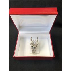 MARQUISE CUT TOP RICH GREEN BAVARIAN HUNTERS RING (925 FINE SILVER)
