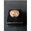 Image 3 : OVAL CUT MULTI SAPPHIRE RHODOLITE GARNET RING (SIZE 8.5) 925 STERLING SILVER