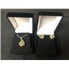 Image 1 : ROUND CUT TOP RICH YELLOW MATCHING SET CITRINE EMERALD EARRINGS & PENDANT
