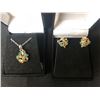 Image 2 : ROUND CUT TOP RICH YELLOW MATCHING SET CITRINE EMERALD EARRINGS & PENDANT