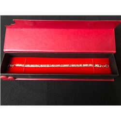 ROUND CUT MULTI COLOR SAPPHIRE TENNIS BRACELET (925 STERLING SILVER) 8.5"