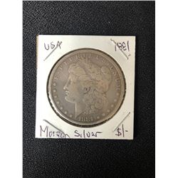 1881 U.S.A MORGAN SILVER DOLLAR
