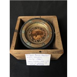 ANTIQUE BRASS NAUTICAL WATER COMPASS (1920'S) JOHN LECKIE LTD.