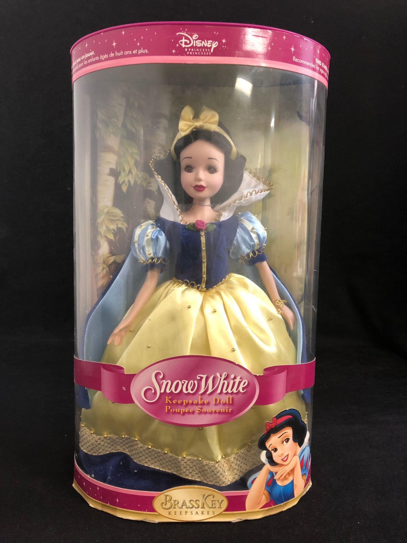 snow white porcelain doll brass key