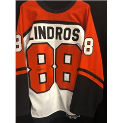 ERIC LINDROS SIGNED FLYERS HOCKEY JERSEY