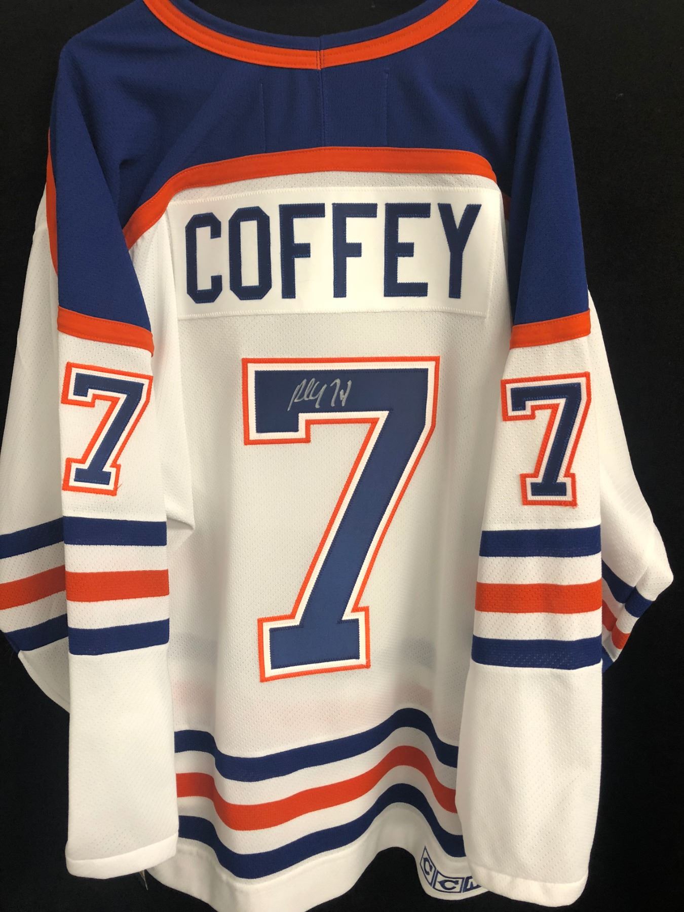 PAUL COFFEY SIGNED OILERS HOCKEY JERSEY