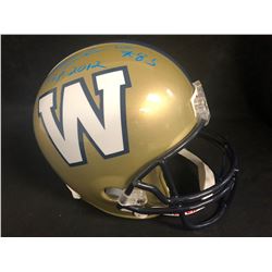 MILT STEGALL SIGNED BLUE BOMBERS FOOTBALL HELMET (AJ SPORTS COA)