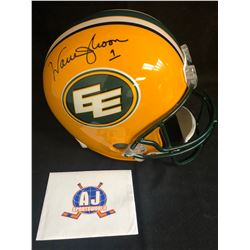 WARREN MOON SIGNED ESKIMOS FOOTBALL HELMET (AJ SPORTS COA)