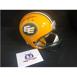 WARREN MOON SIGNED ESKIMOS FOOTBALL HELMET (AJ SPORTS COA)