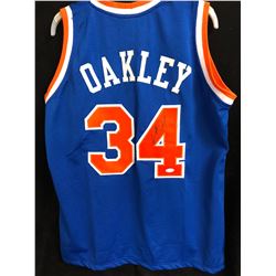 CHARLES OAKLEY SIGNED KNICKS JERSEY (JSA COA)