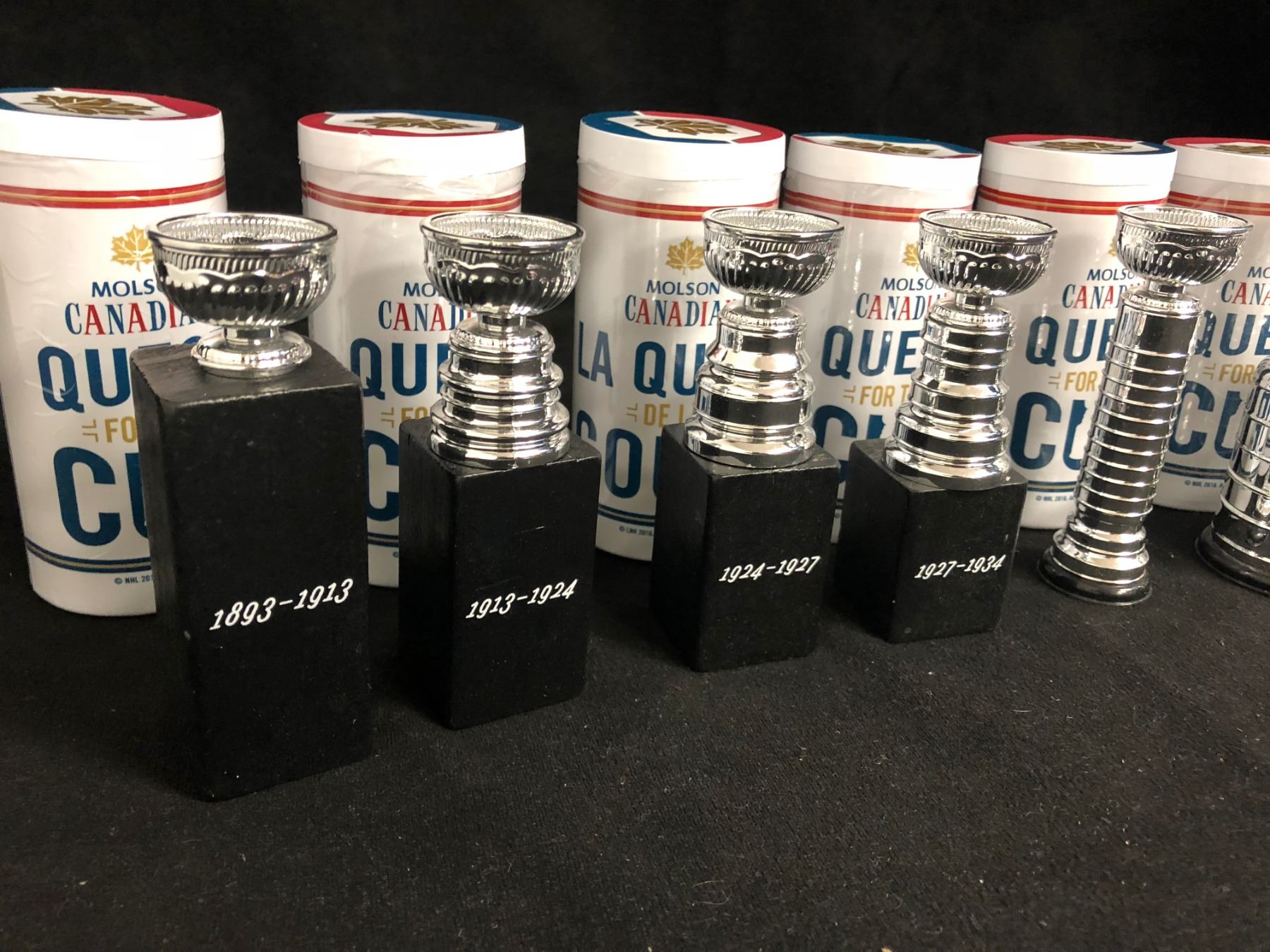 QUEST FOR THE CUP MINI STANLEY CUP NHL HOCKEY MOLSON CANADIAN TROPHY LOT
